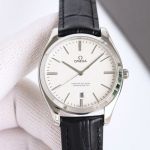 Omega Swiss ETA 2824 Movement Stainless Steel Cowhide Leather Strap 40MM Fake Watch